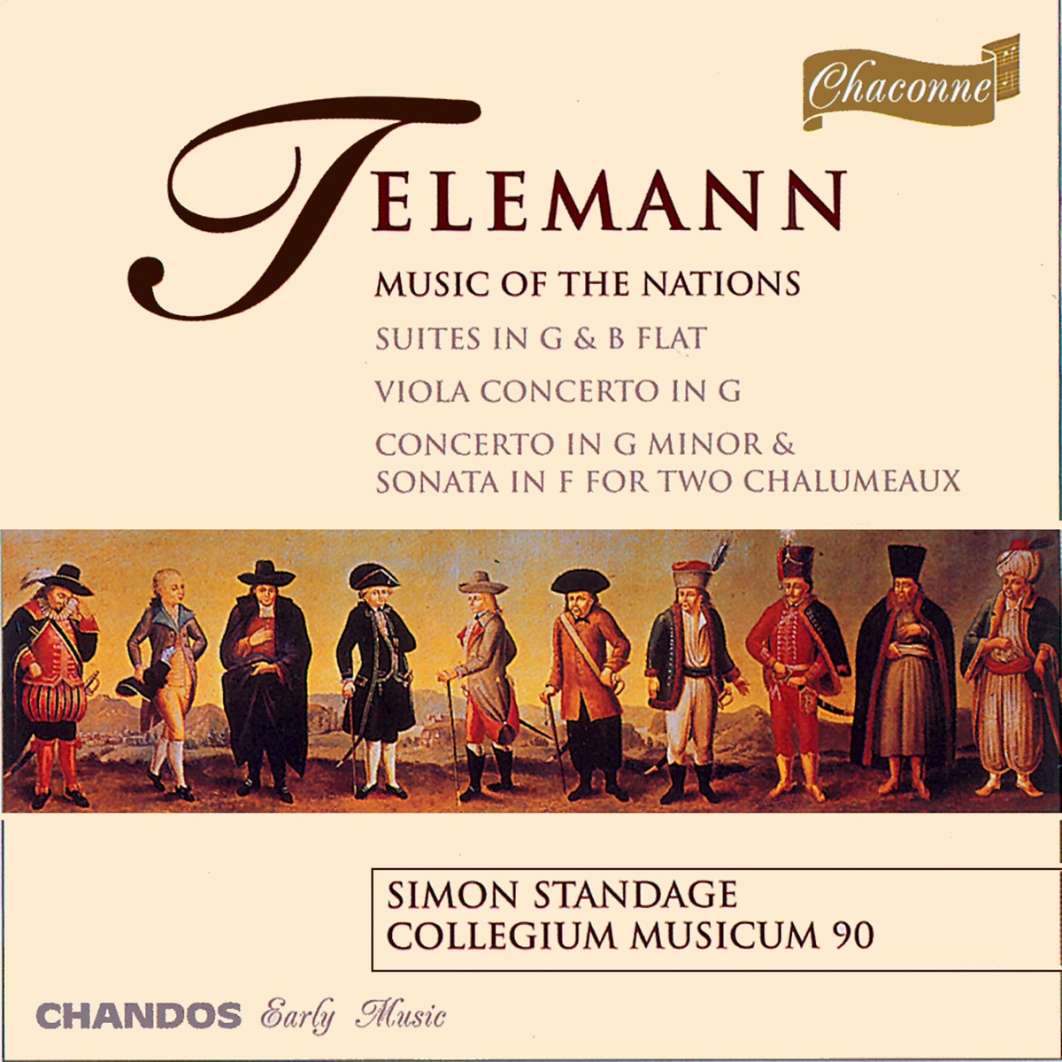 Telemann: Music of the Nations by Simon Standage, Collegium Musicum 90, Colin Lawson & Michael Harris album cover
