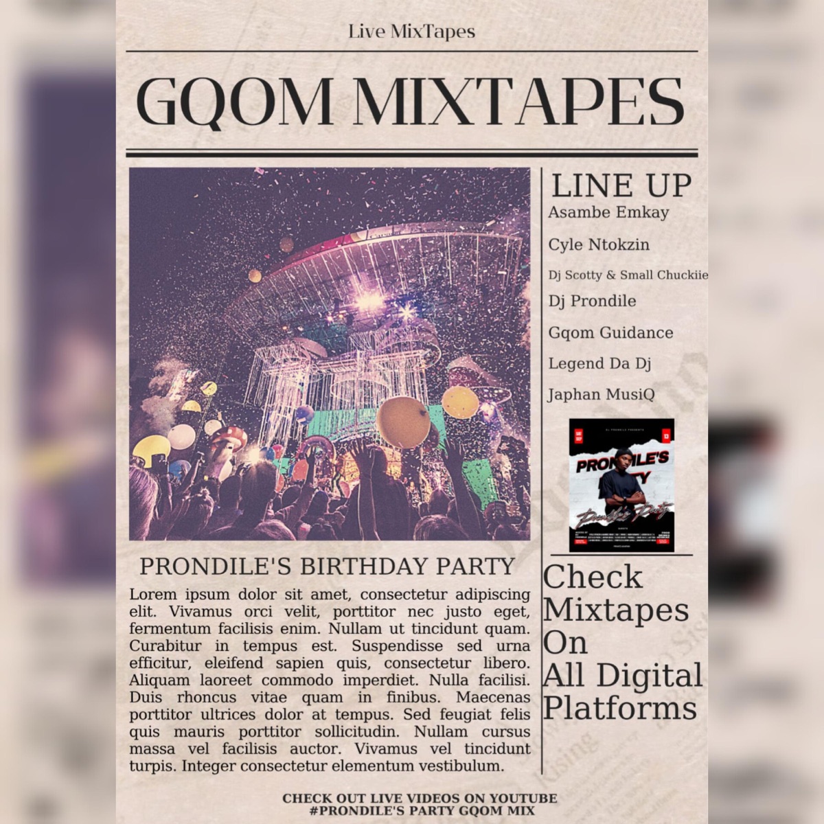 Prondile's Party GqomMix (By DJ Prondile) by Asambe EmKaY & Cyle Ntokzin album cover