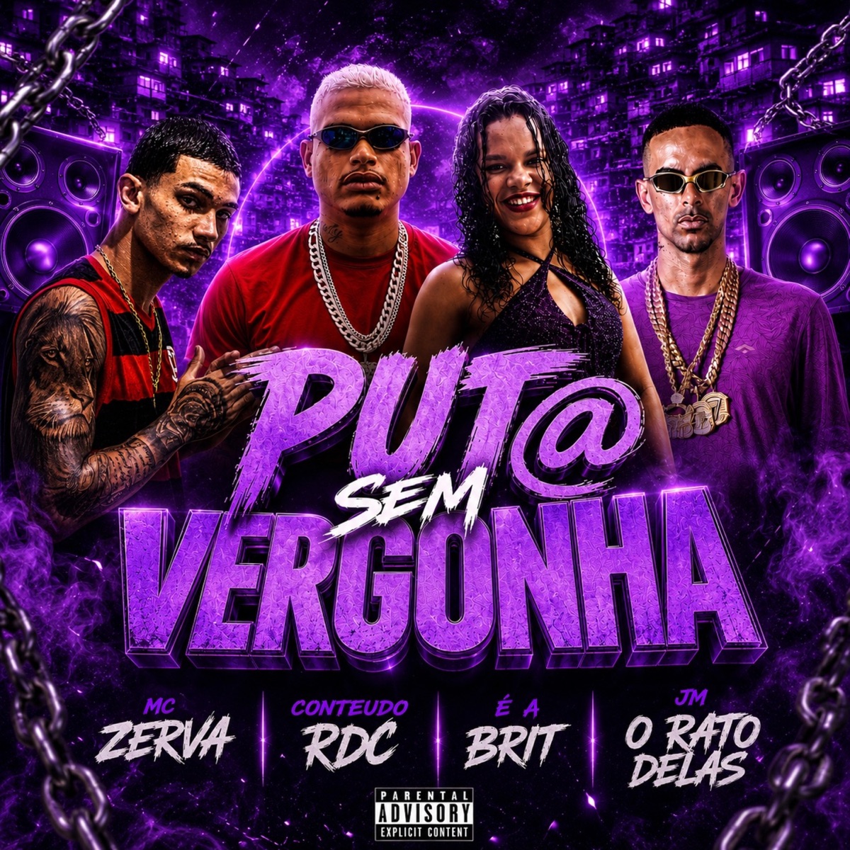 Put@ Sem Vergonha - Single by Jm O Rato Delas, Conteudo RDC, É A BRIT & MC Zerva album cover