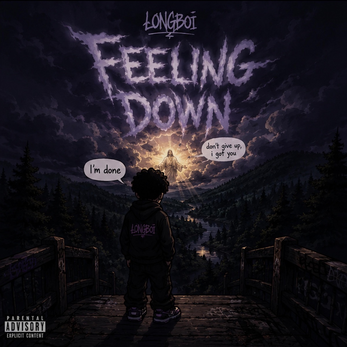 Feeling down (feat. 1divxne) - Single by Longboi album cover