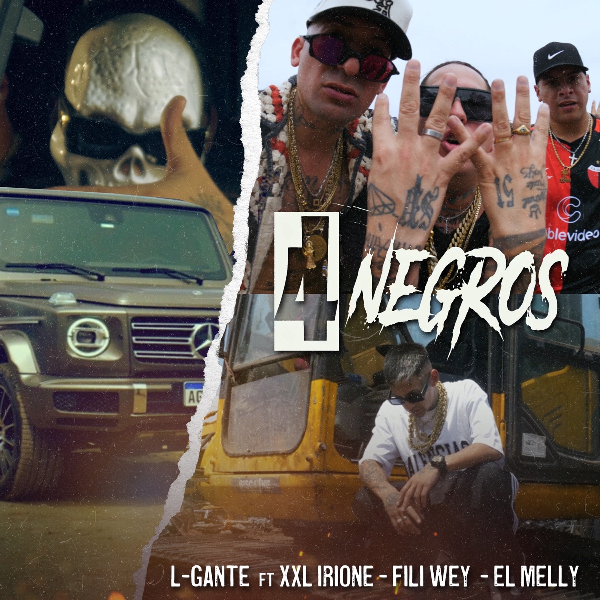 4 Negros (feat. Dinero En El Beat) - Single by El Melly, Fili Wey, XXL Irione & L-Gante album cover