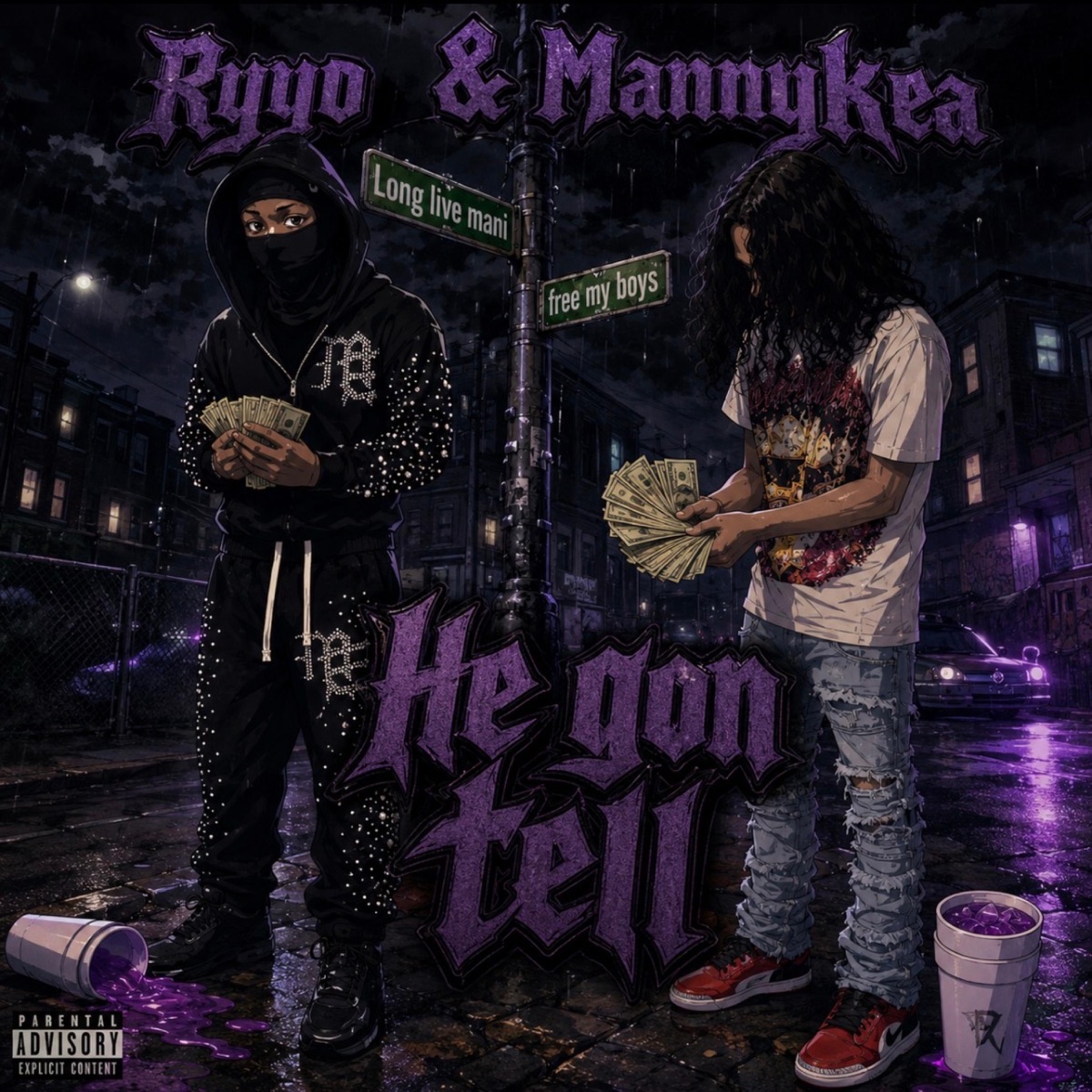 He gon tell (feat. MANNYKEA) - Single by Ryyo album cover