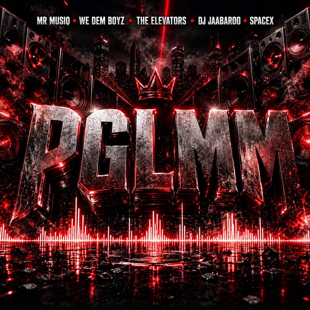 PGLMM (feat. We Dem Boyz, DJ Jaabaroo & SpaceX) - Single by Mr MusiQ & The Elevatorz album cover