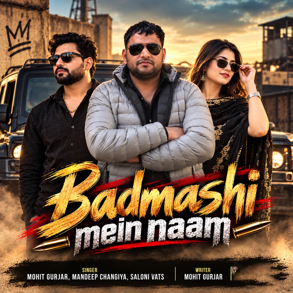 Badmashi mein naam - Single by Mohit Gurjar, Mandeep Changiya & Saloni Vats album cover