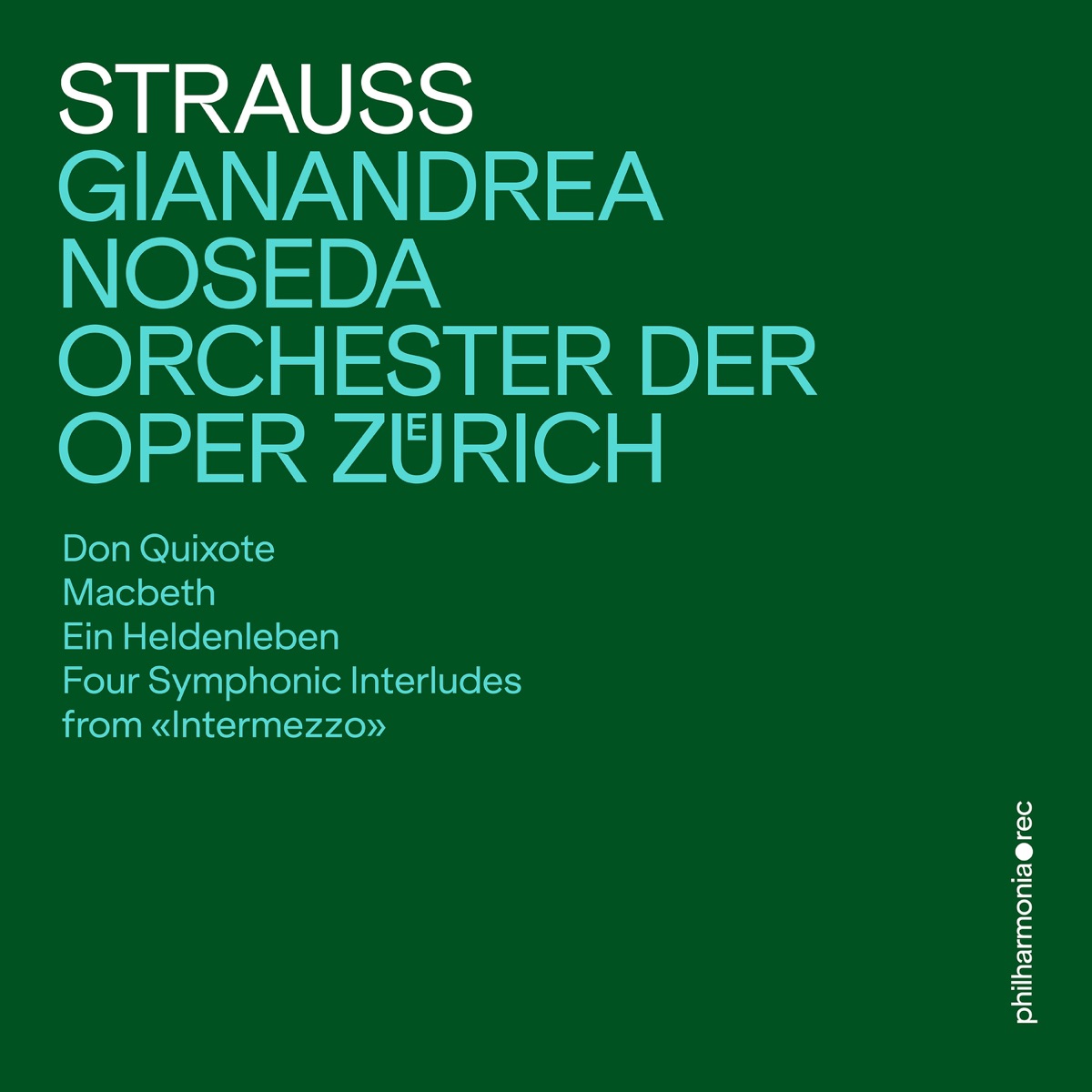 Richard Strauss: Tone Poems and Interludes by Philharmonia Zürich & Gianandrea Noseda album cover