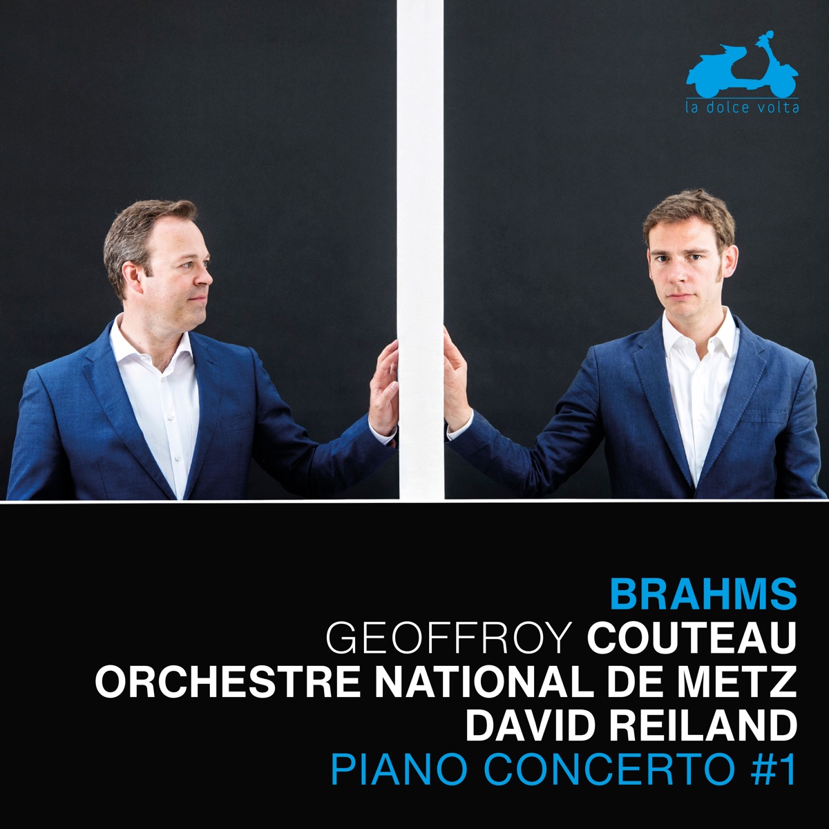 Brahms: Piano Concerto No. 1 by Geoffroy Couteau, Orchestre national de Metz & David Reiland album cover