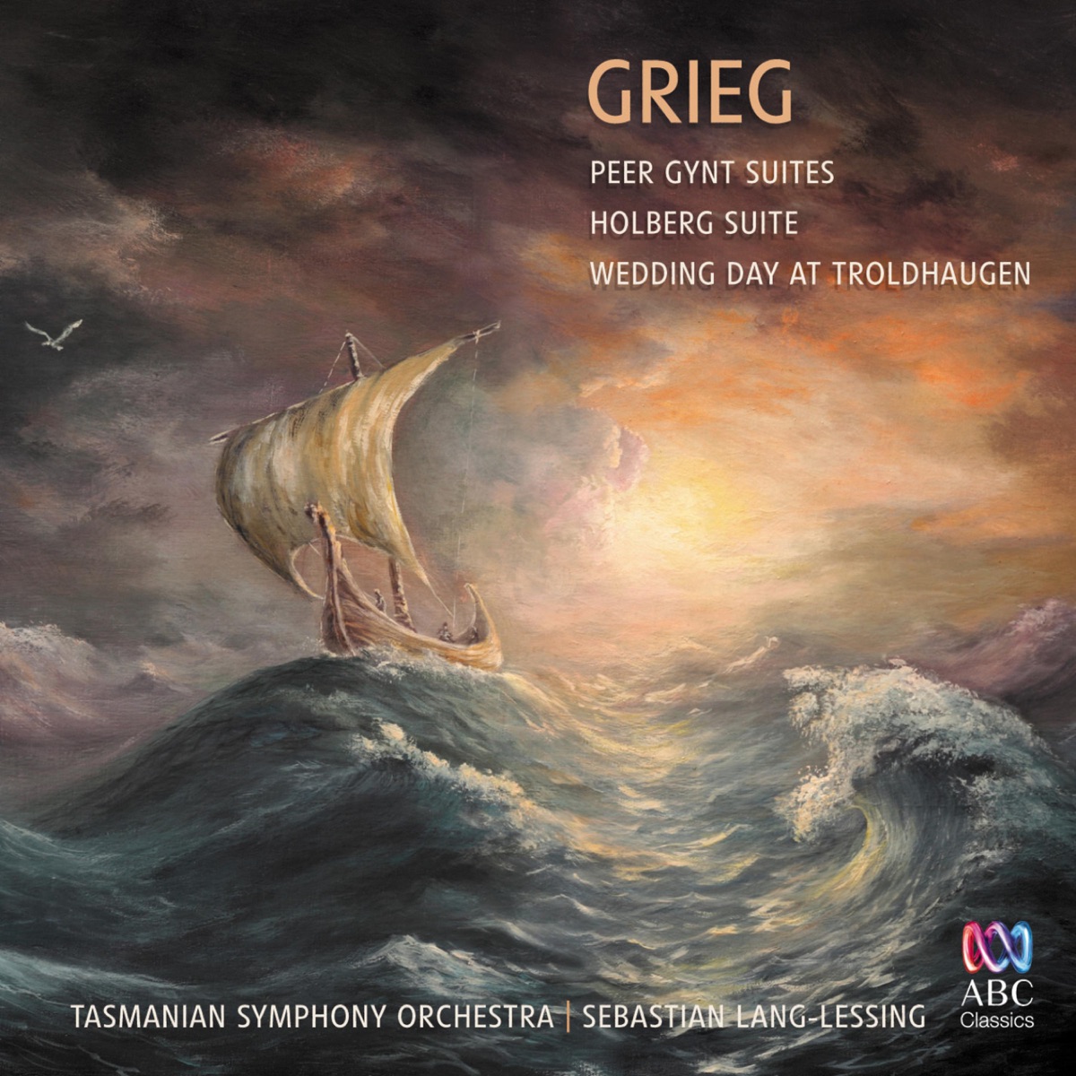 Grieg: Peer Gynt Suites, Holberg Suite & Wedding Day at Troldhaugen by Tasmanian Symphony Orchestra & Sebastian Lang-Lessing album cover