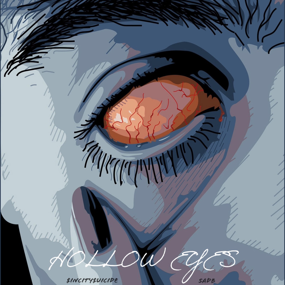 HOLLOW EYES (feat. SadB) - Single by $iNCITY$UICIDE album cover