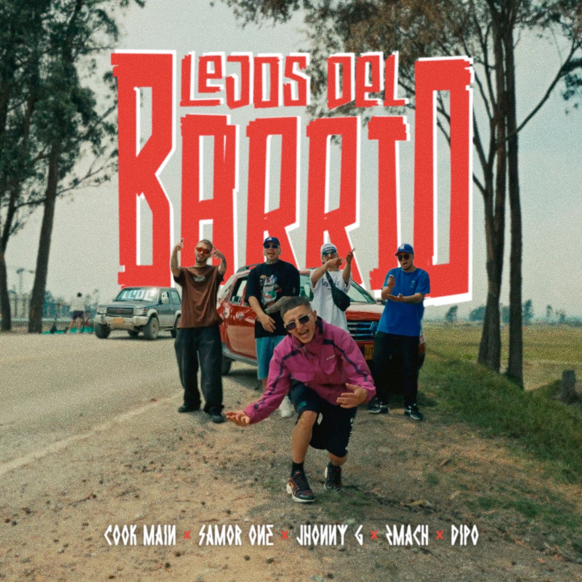 LEJOS DEL BARRIO (feat. Zmach, Jhonny G & Cook Main) - Single by LCDC GVNG, Samor One & Dipo album cover