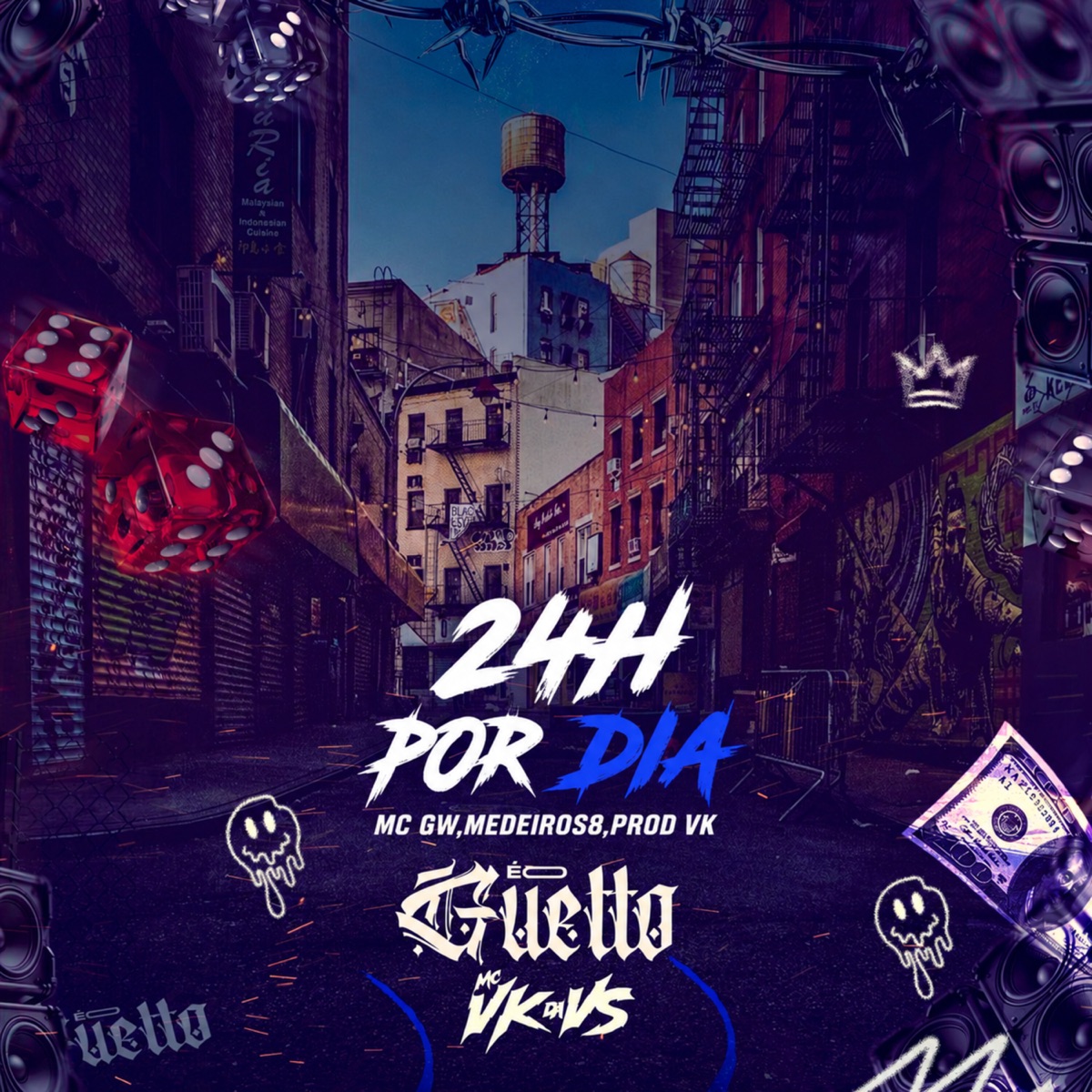 24h por Dia - Single by Mc Gw, medeiros8, PROD VK & ÉO GUETTO album cover