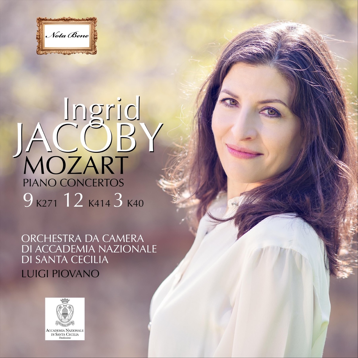 Mozart: Piano Concerti 9, 12 & 3 by Ingrid Jacoby, Orchestra da Camera Di Accademia Nazionale Di Santa Cecilia & Luigi Piovano album cover