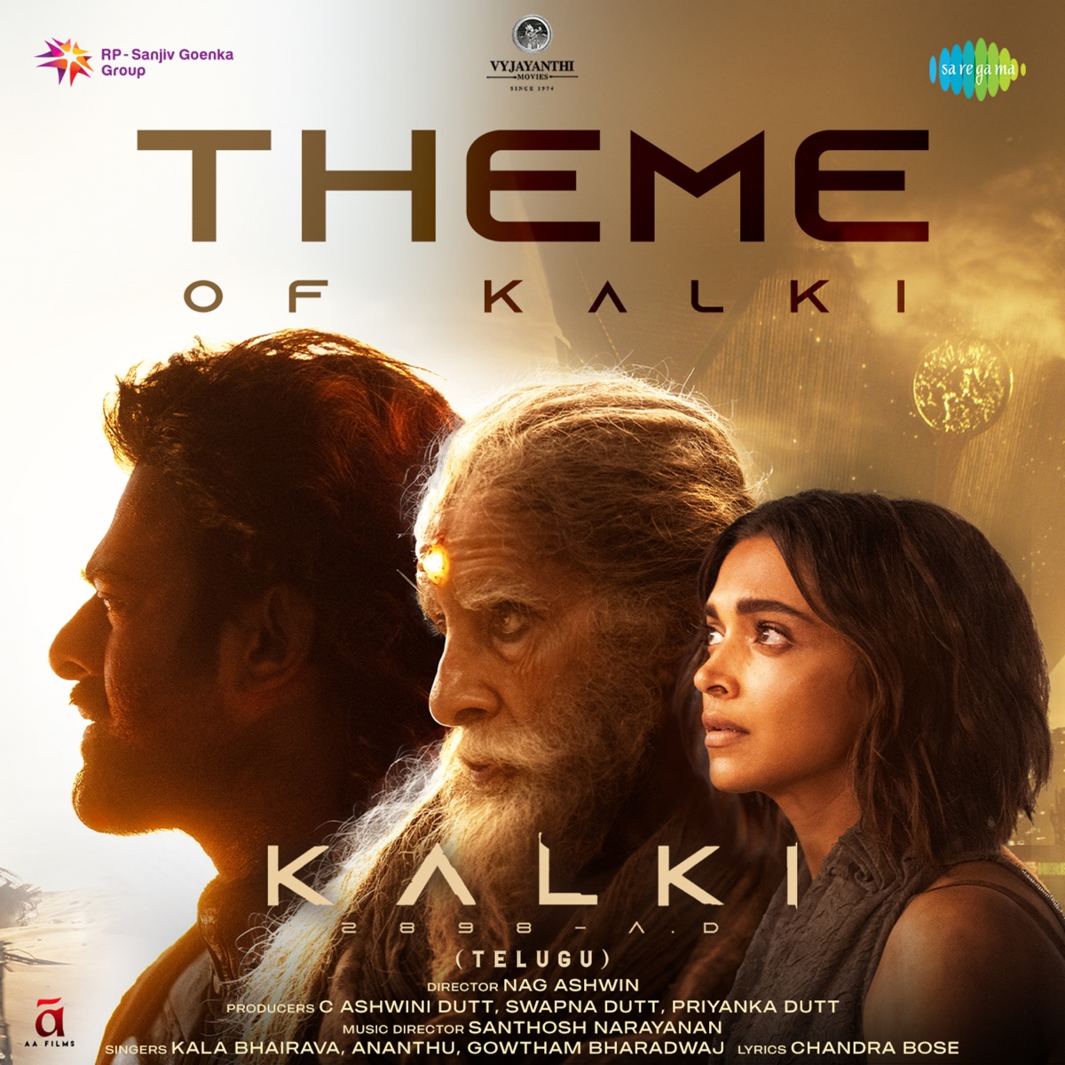 Theme of Kalki (From "Kalki 2898 Ad") - Single by Kala Bhairava, Ananthu, Gowtham Bharadwaj, Santhosh Narayanan & Chandra Bose album cover