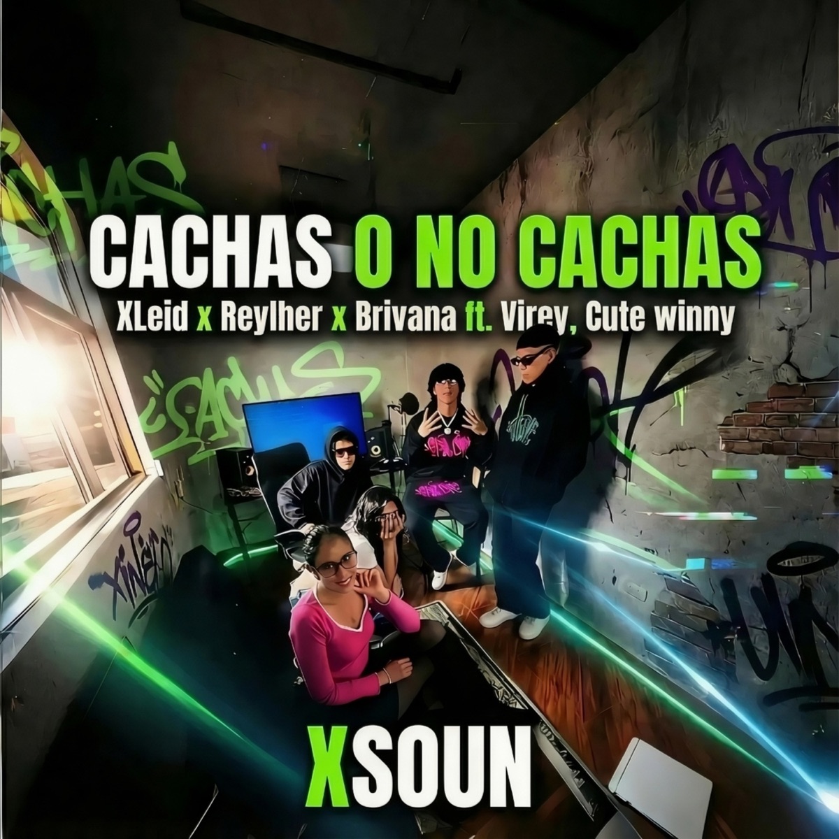 Cachas O No Cachas (feat. Virey & Cute winny) - Single by XLeid, Brivana & Reylher album cover