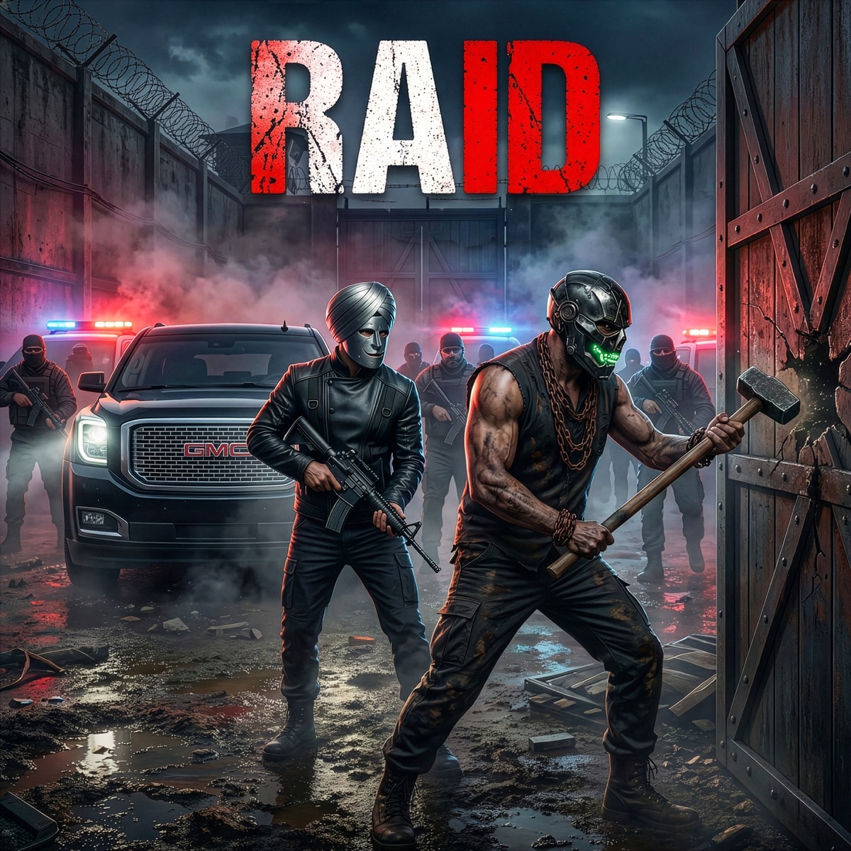 Raid - Single by Grim Gabru, Mr. Snob & Trumpcard album cover