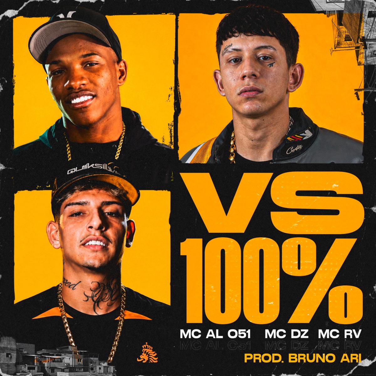 VS 100% - Single by MC DZ, MC AL 051, MC RV & Bruno Ari album cover