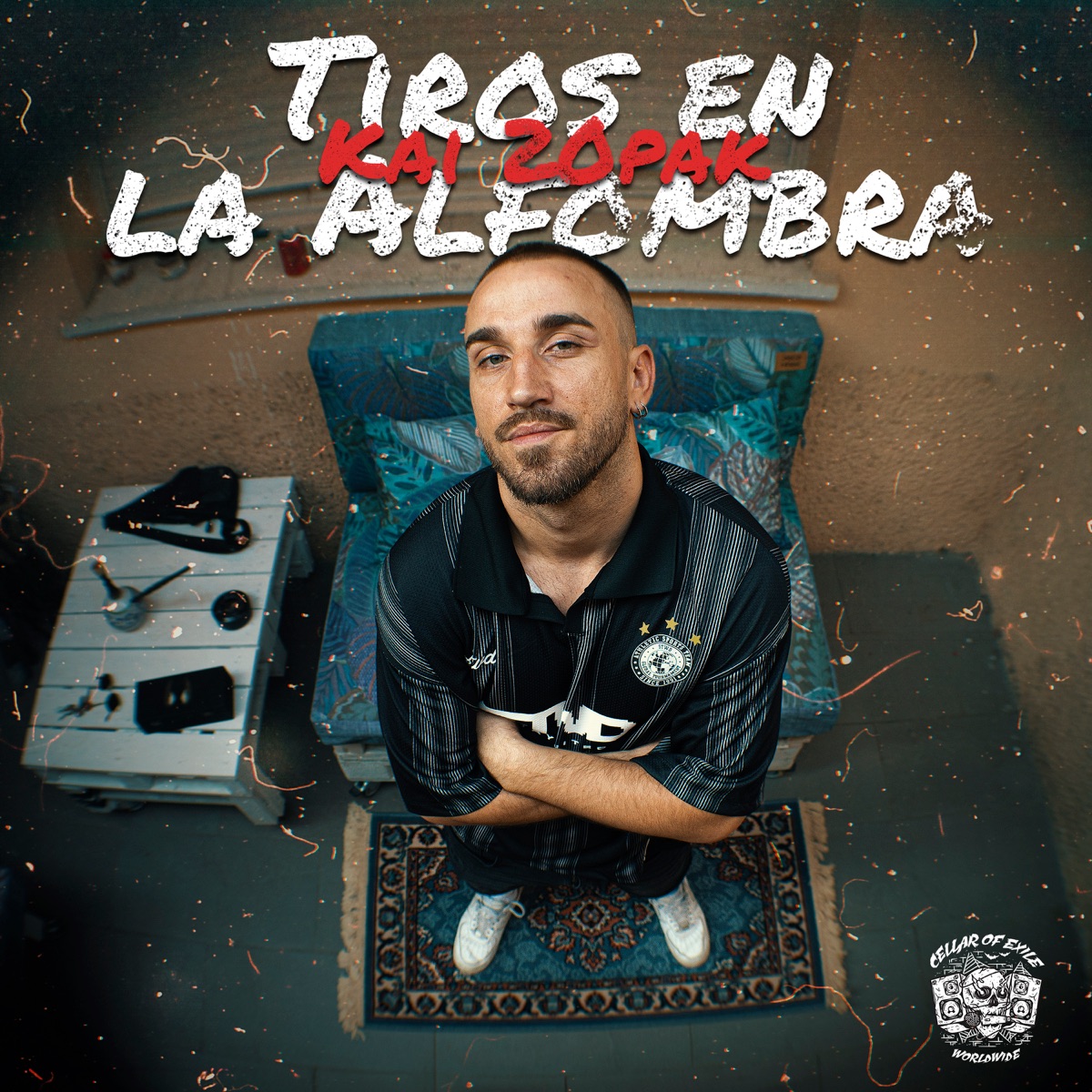 Tiros En La Alfombra (feat. CscBeats, David Barbieri, Sonk Style & Colgaadeltexxo) by Kai 20pak, Cellar of Exile & Agatsu album cover