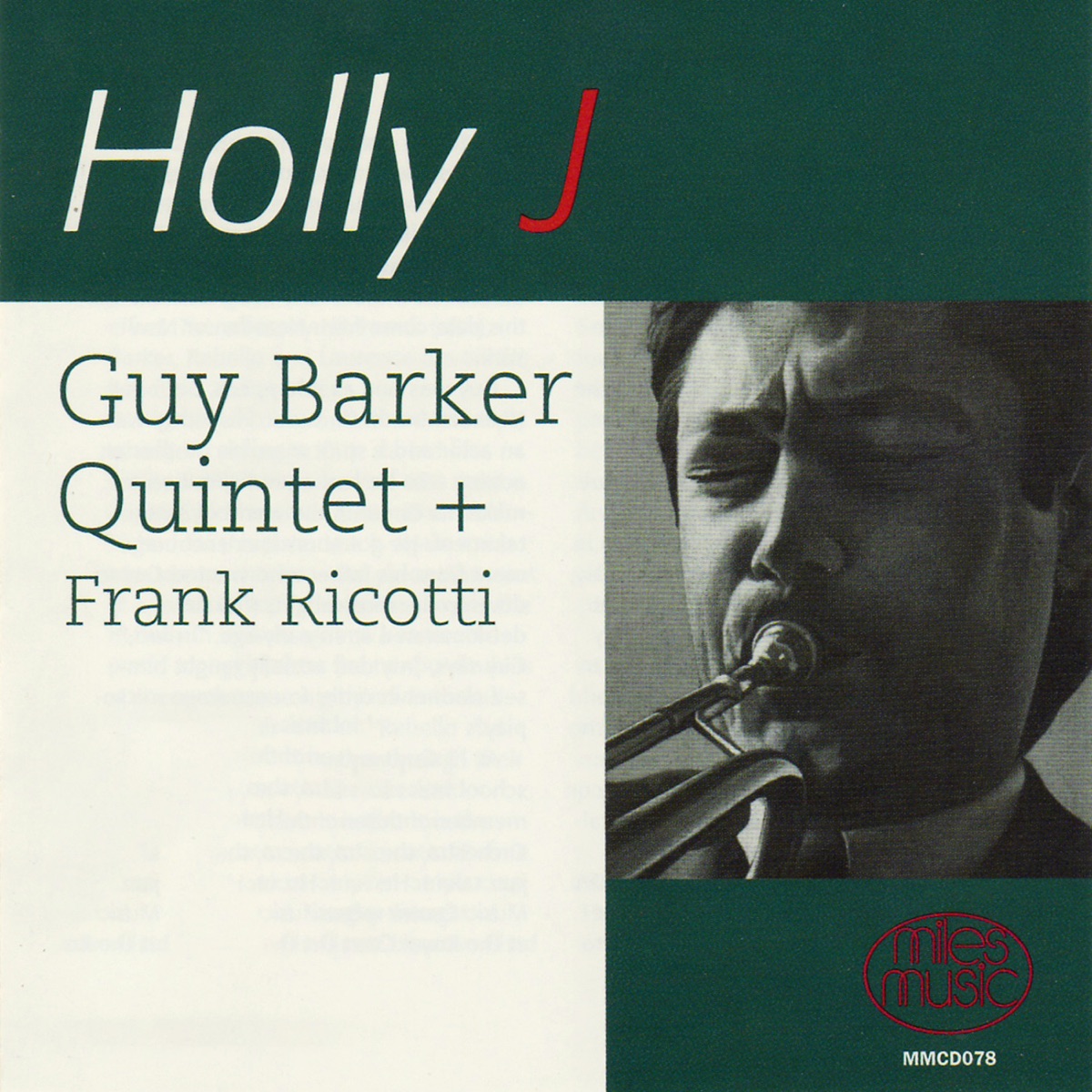 Holly J by Guy Barker Quintet & Frank Ricotti album cover
