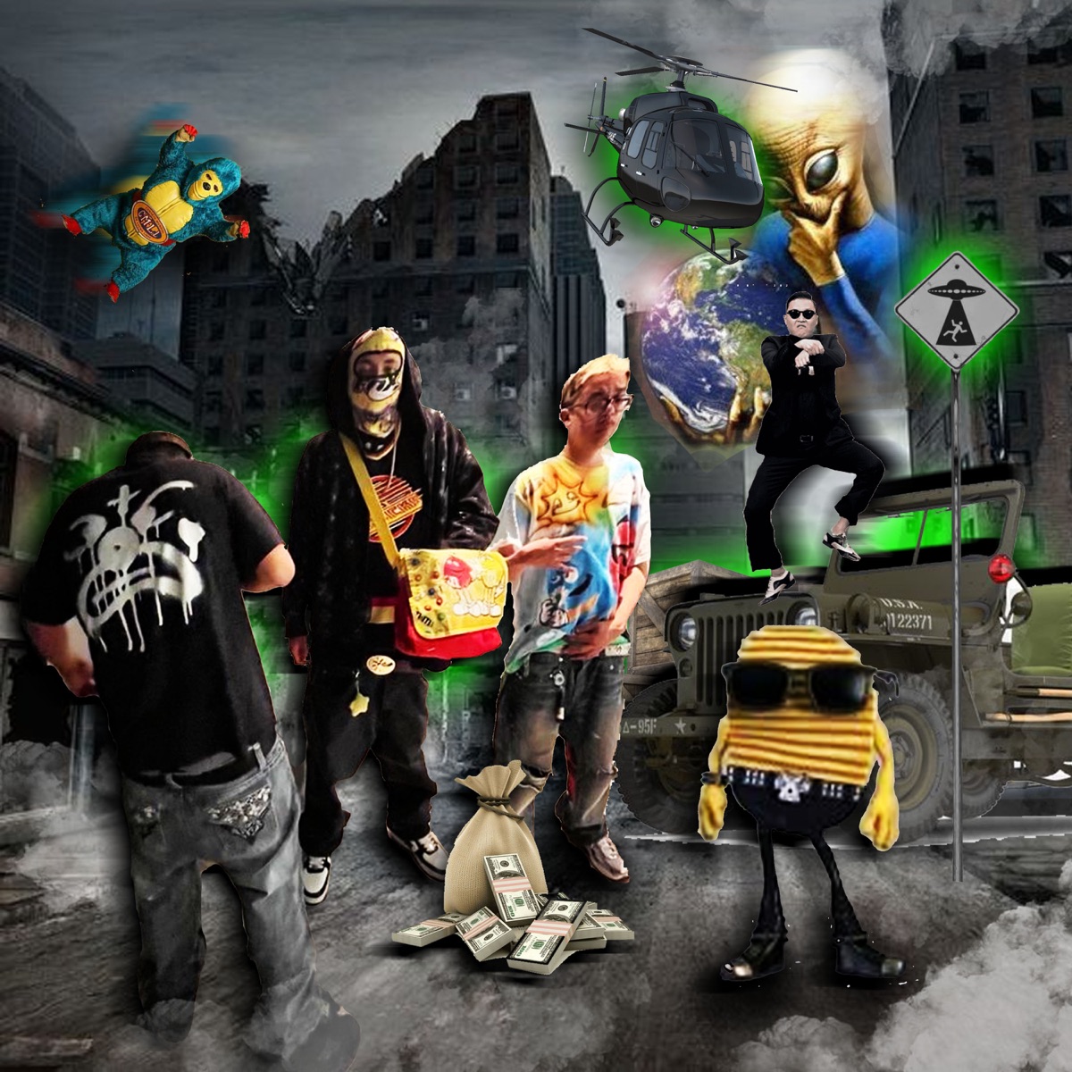 GANGMAN STYLE/EL FOLLACHAIRAS - Single by Onemillionkisses, Ca$h300 & GlobalBoy Da Glowop album cover