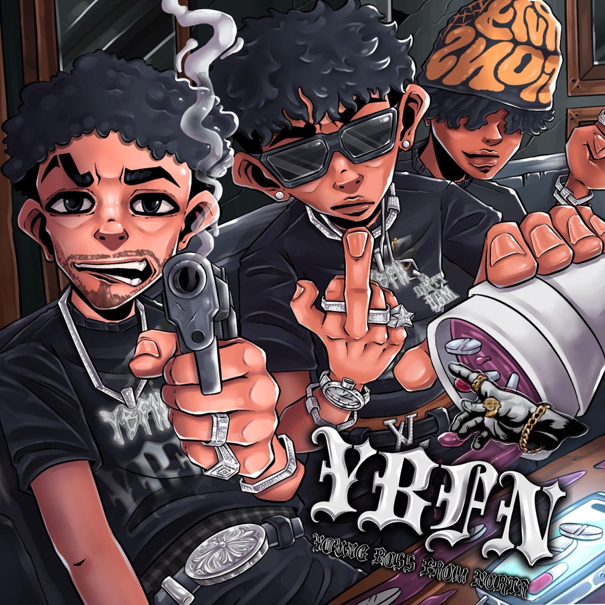 Young Boss from North by Dirty $am 57 album cover