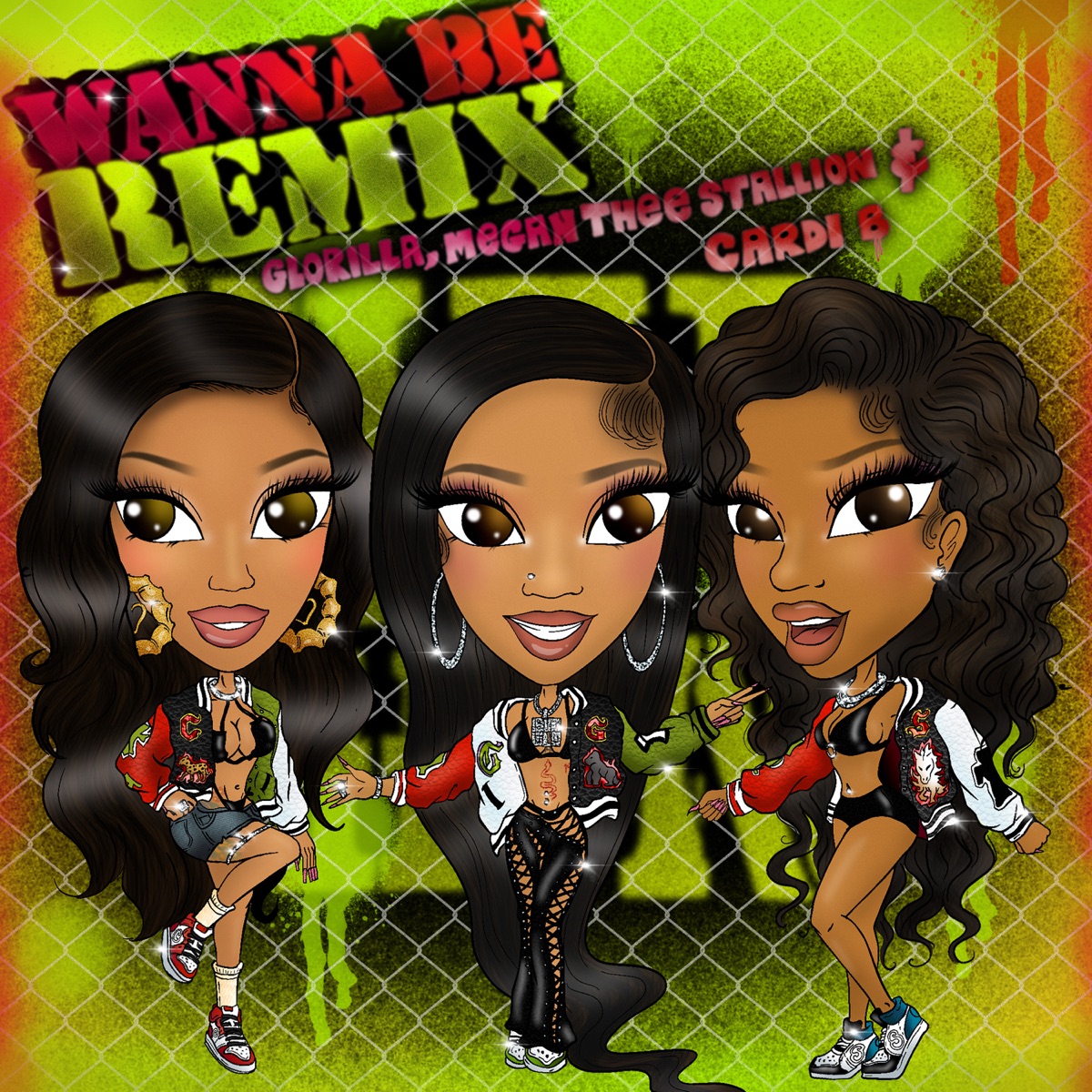 Wanna Be (Chopped And Screwed Remix) - Single by GloRilla, Megan Thee Stallion & Cardi B album cover artwork