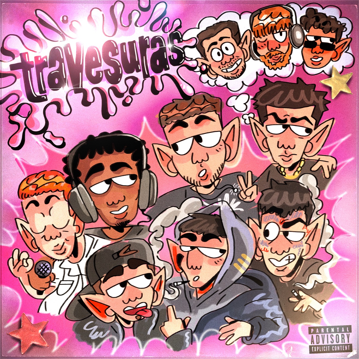 TRAVESURAS (feat. SondX & Sergio Cosín & Sinna & Aleezok & Rid3r & Rastachai & Alex Brown) - Single by Sunox, Noite & Diso album cover