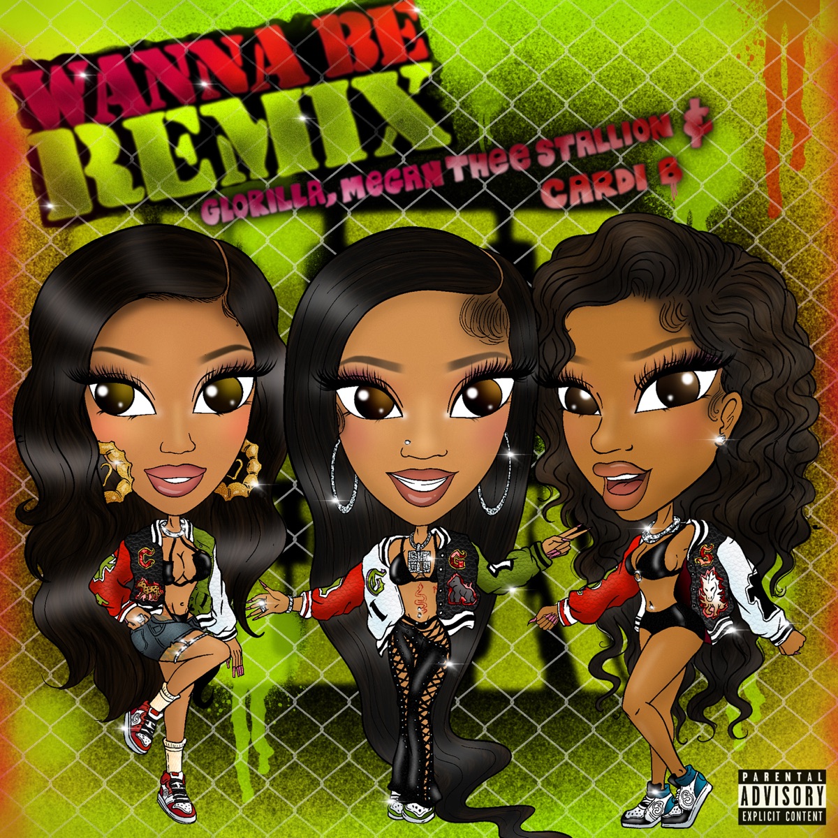 Wanna Be (Slowed Remix) - Single by GloRilla, Megan Thee Stallion & Cardi B album cover artwork
