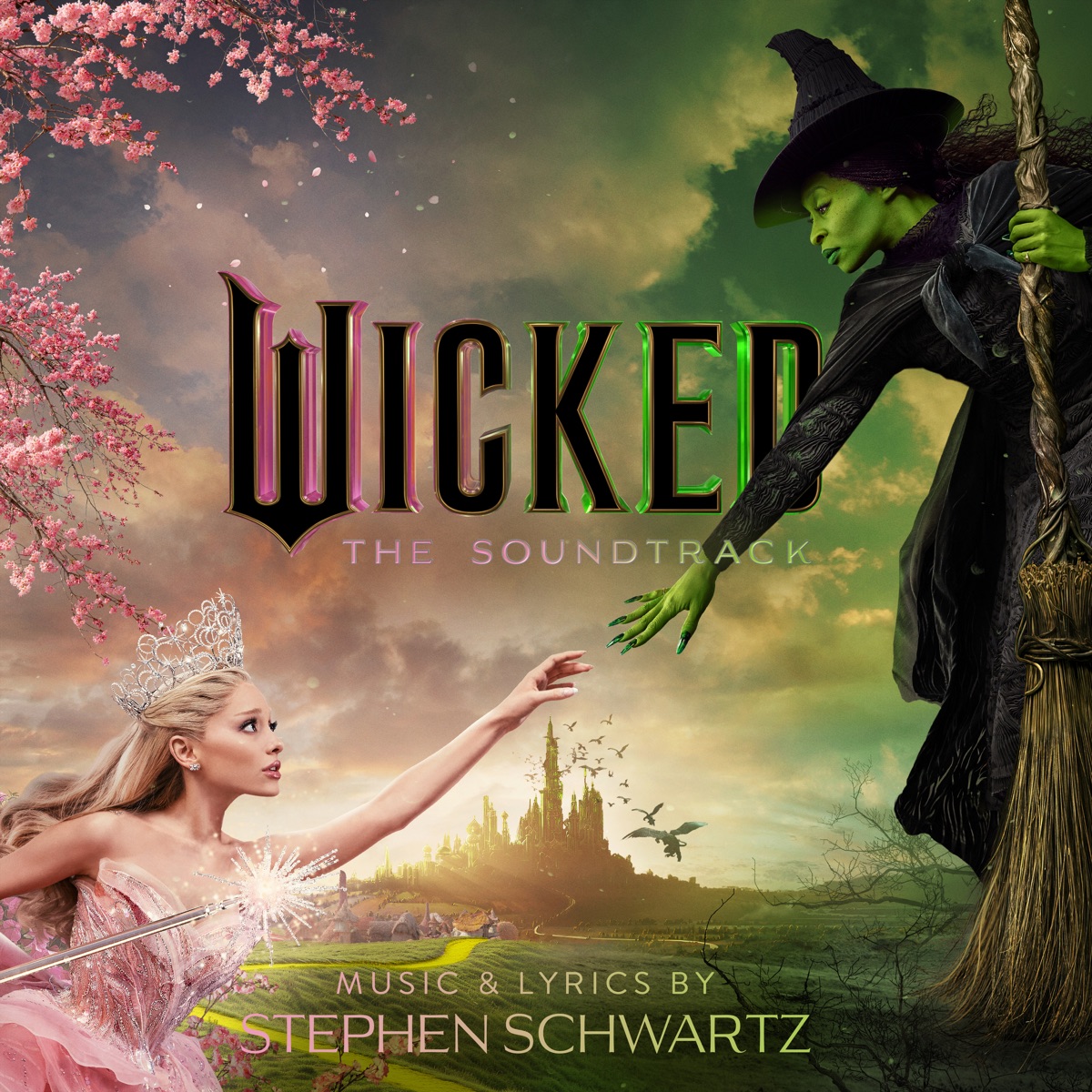 Wicked: The Soundtrack (Bonus Track Version) by Wicked Movie Cast, Cynthia Erivo & Ariana Grande album cover