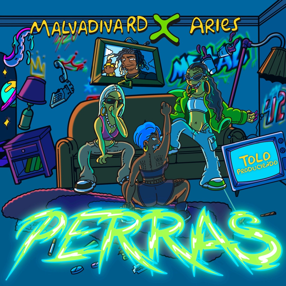 PERRAS - Single by Malvadiva RD & Aries zm album cover