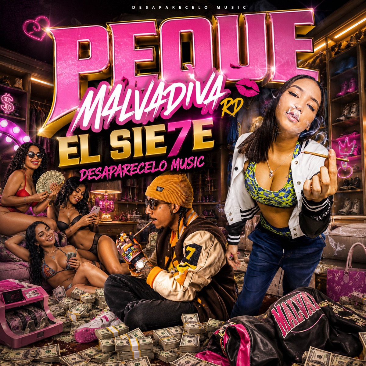 Peque - Single by Malvadiva RD, TOLO DESAPARECELO, El Sie7e & Desaparecelo Music album cover