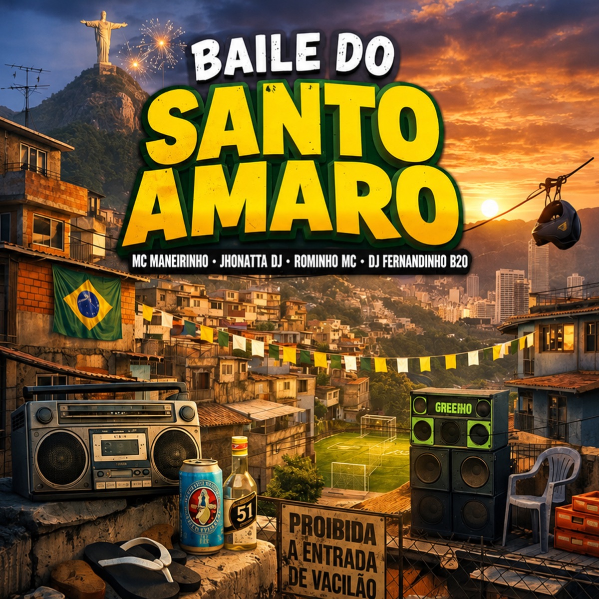 Baile do Santo Amaro (feat. leodj bigmix) - Single by MC Maneirinho, Rominho MC & DJ Fernandinho B20 album cover