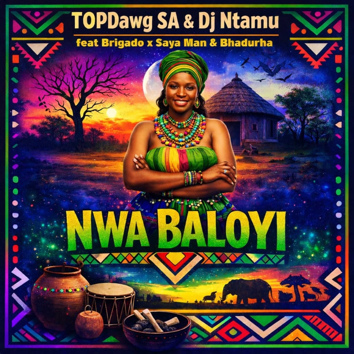 Nwa Baloyi (feat. Saya Man, Bhadurha & Brigado) - Single by TopDawg SA & Dj ntamu album cover