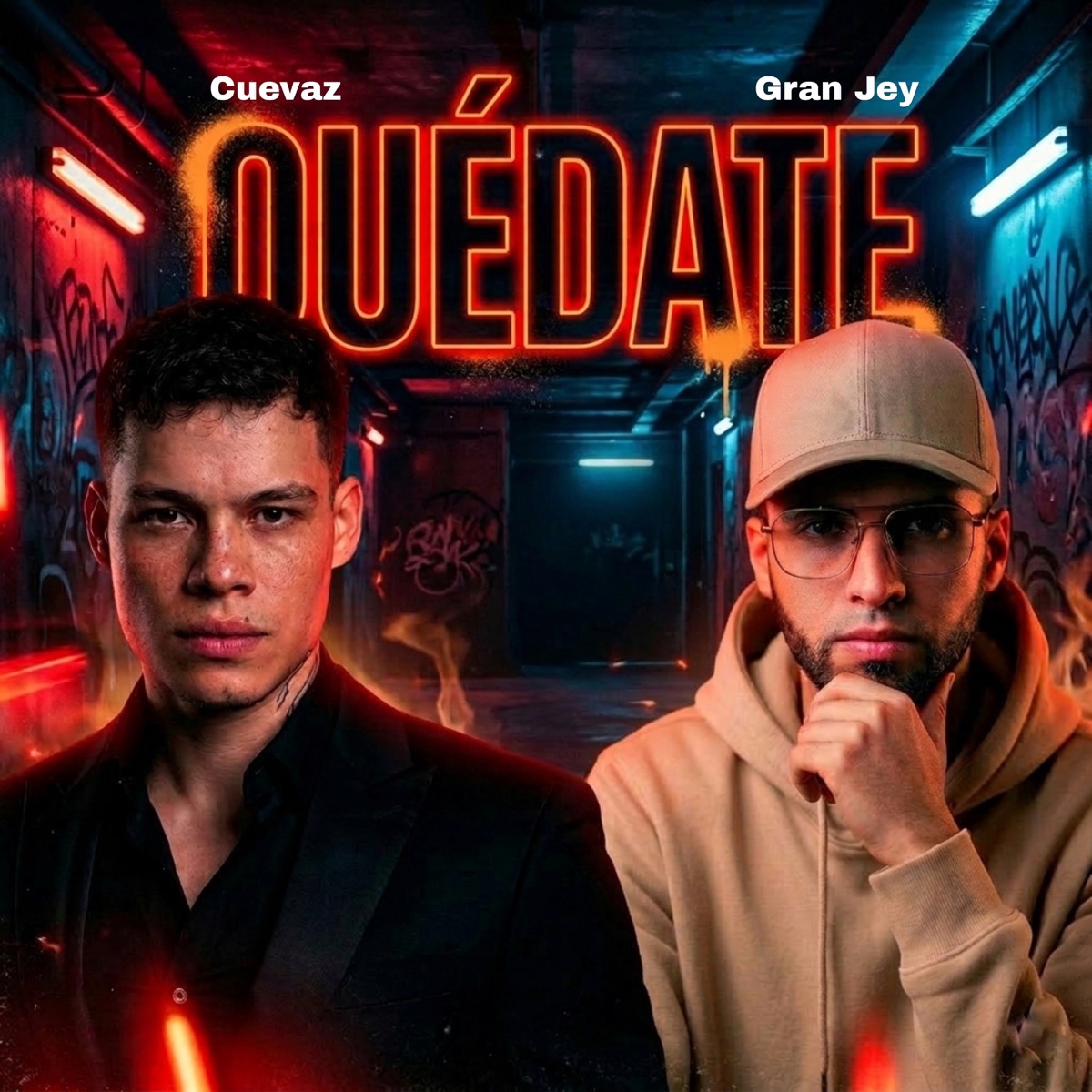 Quédate - Single by Gran Jey & Cuevaz album cover