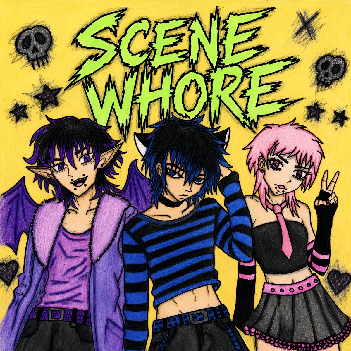 SCENE WHORE 2 - Single by Cl!xxy, txtsu & Yoonasin album cover