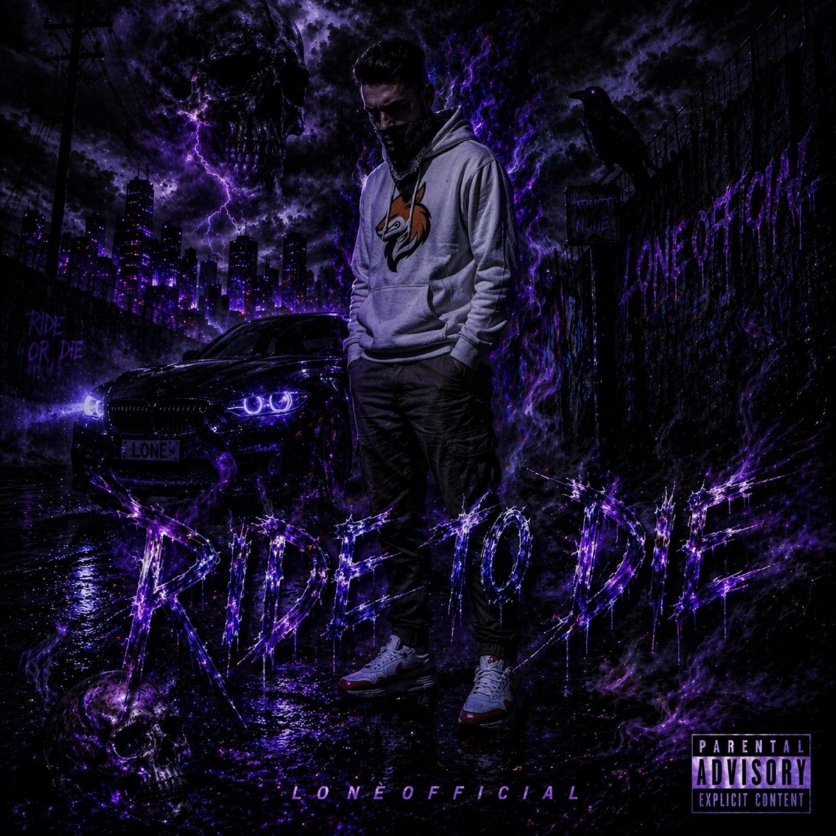 RIDE TO DIE - Single by Loňeofficial album cover