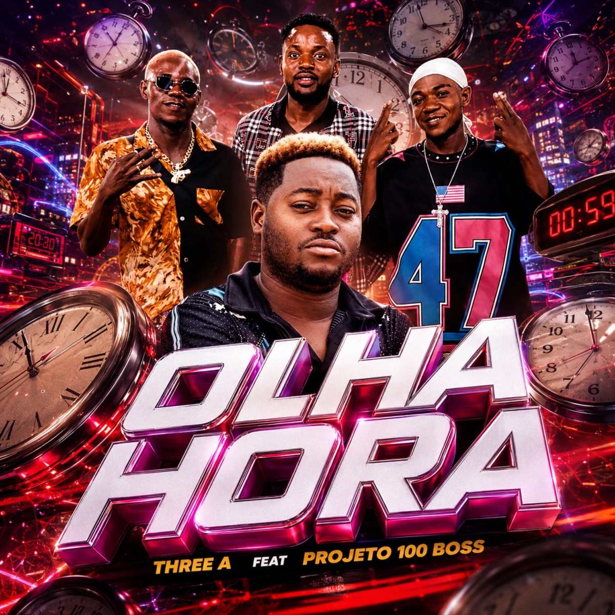 Olha Hora (feat. Projeto 100 Boss) - Single by Three A album cover