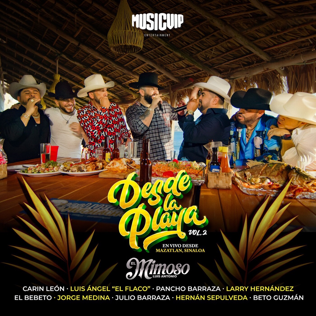 Desde La Playa, Vol. 2 (En Vivo) by El Mimoso Luis Antonio López, Carín León & Luis Angel "El Flaco" album cover