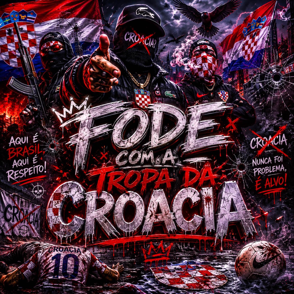 FODE COM A TROPA DA CROACIA - Single by DJ CL DA RATOLANDIA & MC Negritin album cover