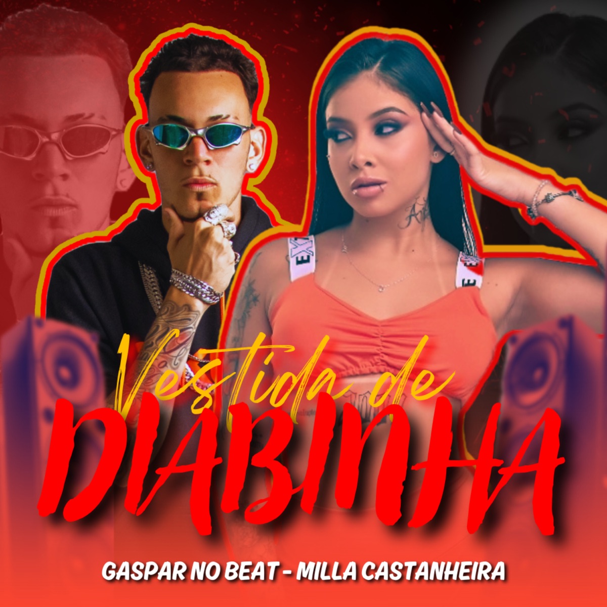 Vestida de Diabinha - Single by gaspar no beat & Milla Castanheira album cover