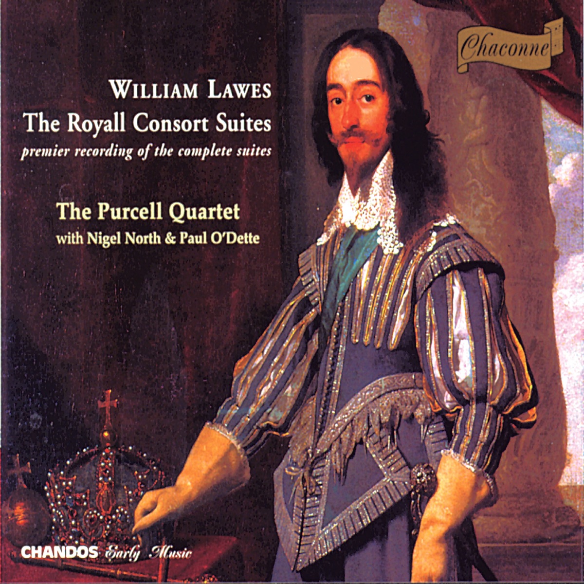 Lawes: Royall Consort Suites Nos. 1-10 by Purcell Quartet, Nigel North & Paul O'Dette album cover