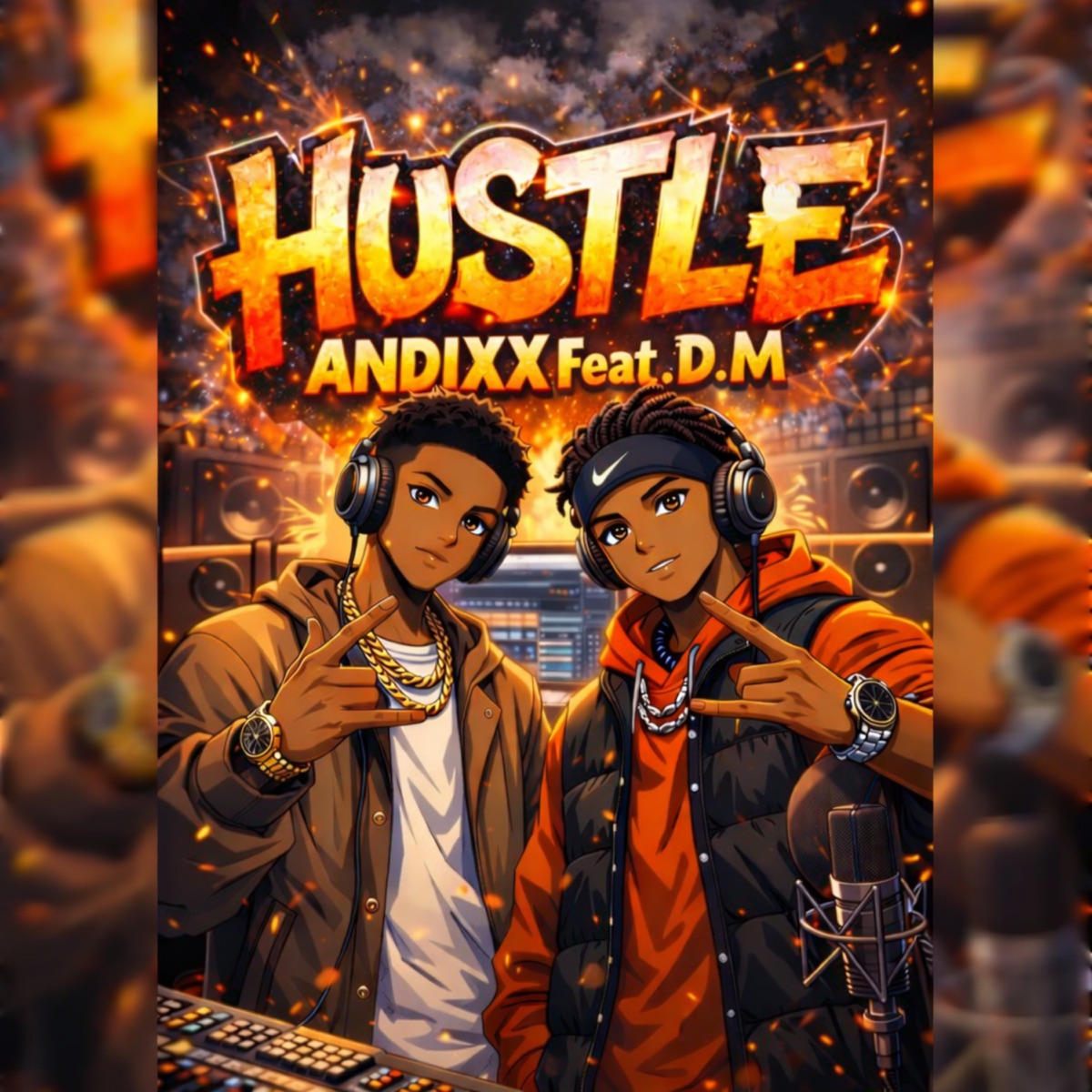 HUSTLE (feat. D.M) - Single by ANDIXX album cover