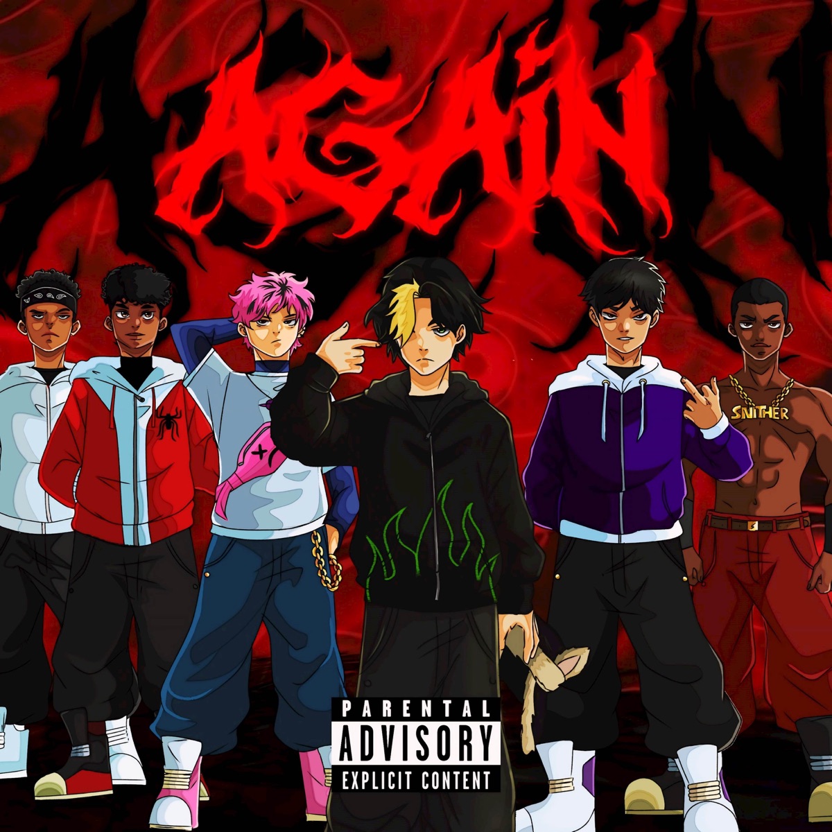 AGAIN (feat. The Sickz, Snither & BLINGG) - Single by ALD3IR album cover