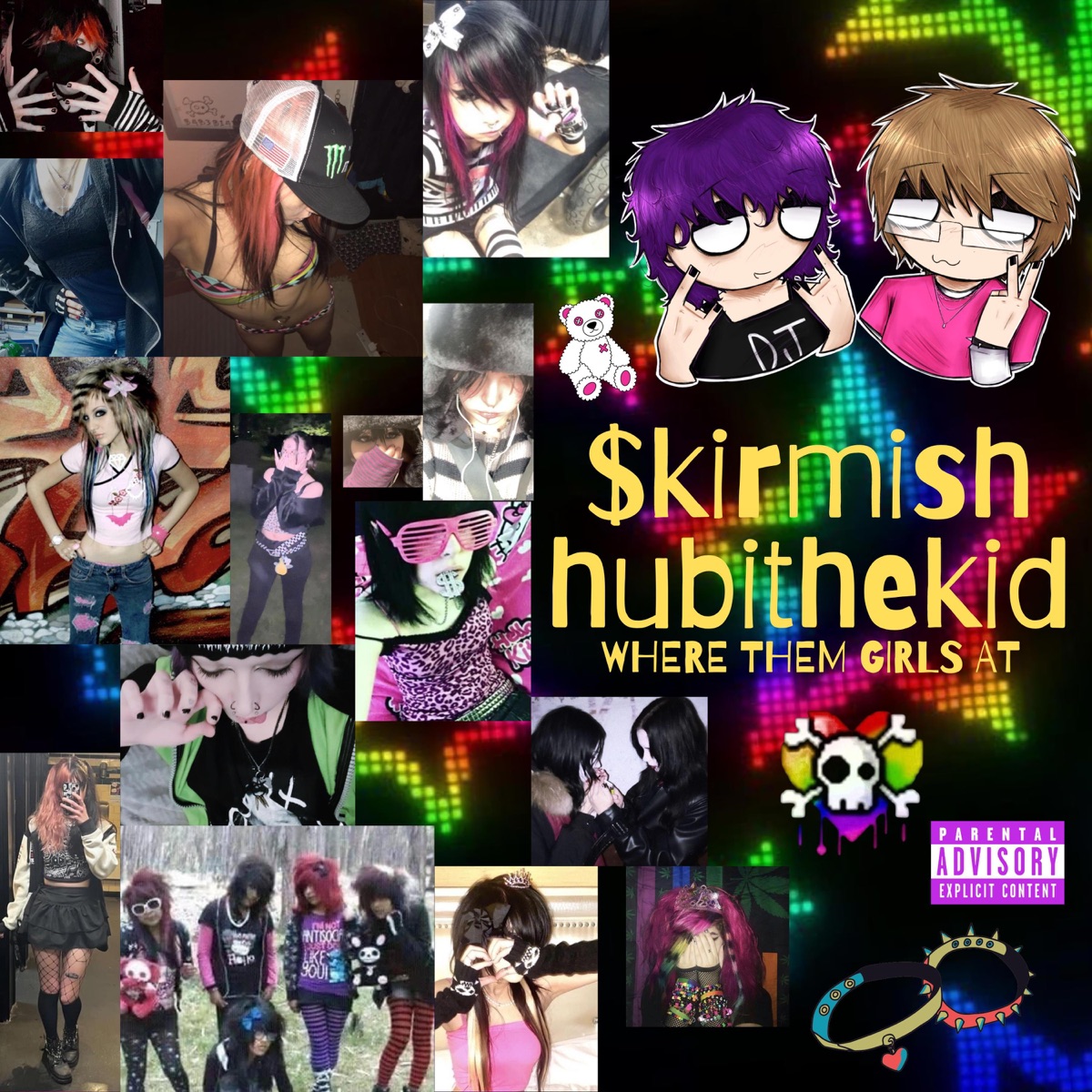 WHERE THEM GIRLS AT (feat. hubithekid & glorygasp) - Single by $kirmish album cover