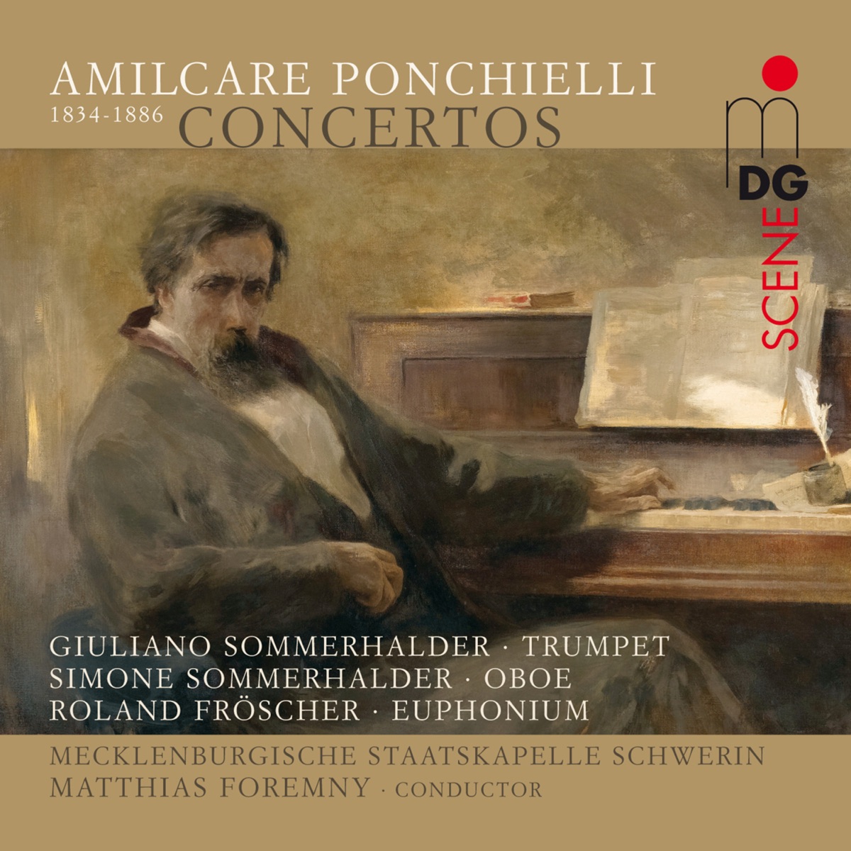 Ponchielli: Wind Concertos by Giuliano Sommerhalder, Roland Fröscher, Simone Somemrhalder, Matthias Foremny & Mecklenburgische Staatskapelle Schwerin album cover