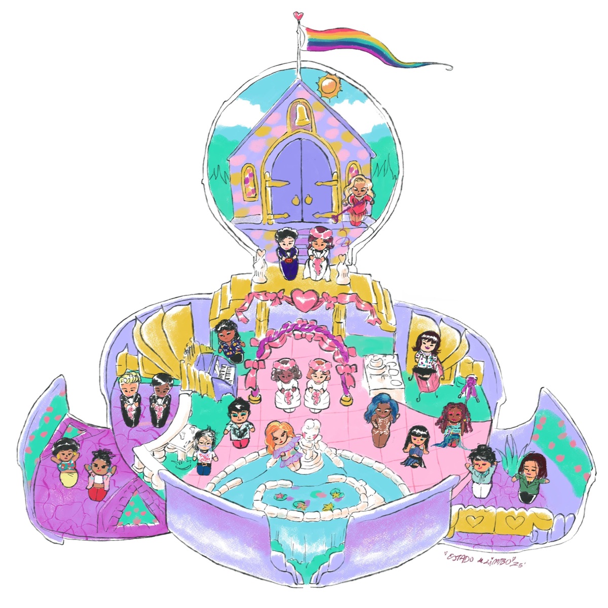 LES QUE SE AMAN (feat. ADIEL, Andrea Martinez, MAVA RÖ, ANTAY, Nia Vanie, Vanessa Angulo, Pamela Llosa, Cututo, La Langosta, Tesania, Gad Yola, La Mamba & Negra Valencia) [Versión Cumbia] - Single by Colectivo LQSA album cover