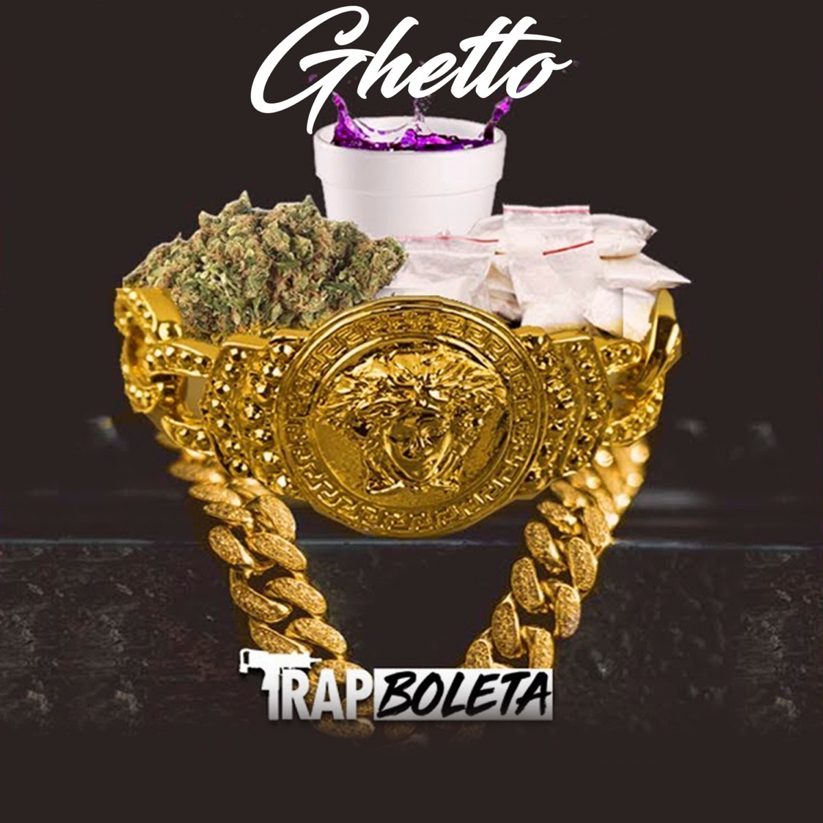GHETTO (feat. Chestthar Downs) - Single by Trap Boleta, Wayne Sossa & Yomel El Chamakito album cover