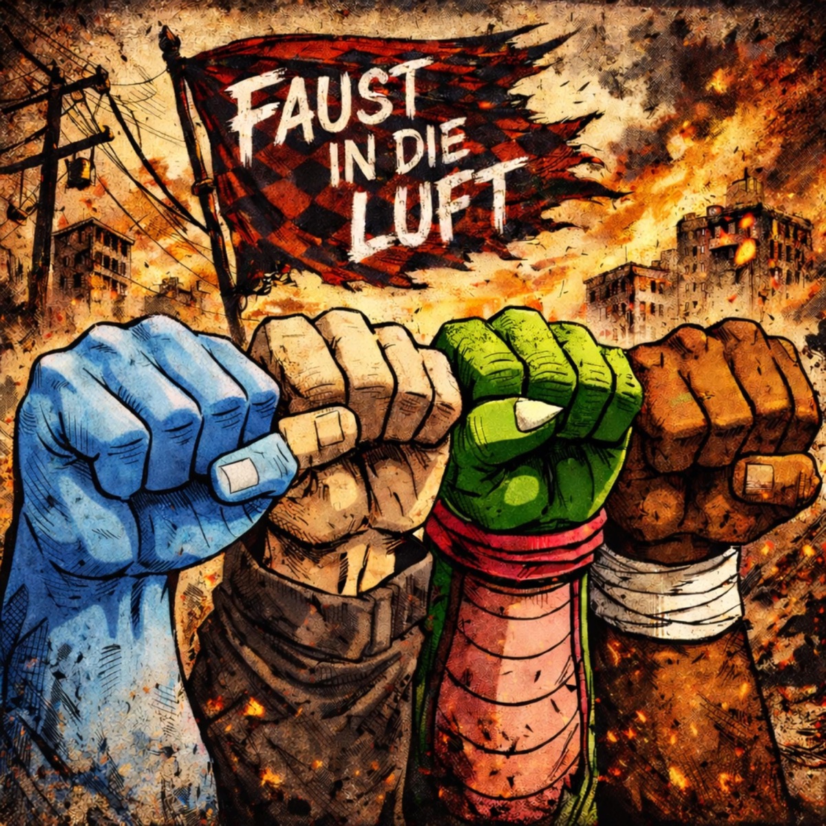 Faust in die Luft - Single by ENMA, Geki, TENSAI & KAZAMA album cover