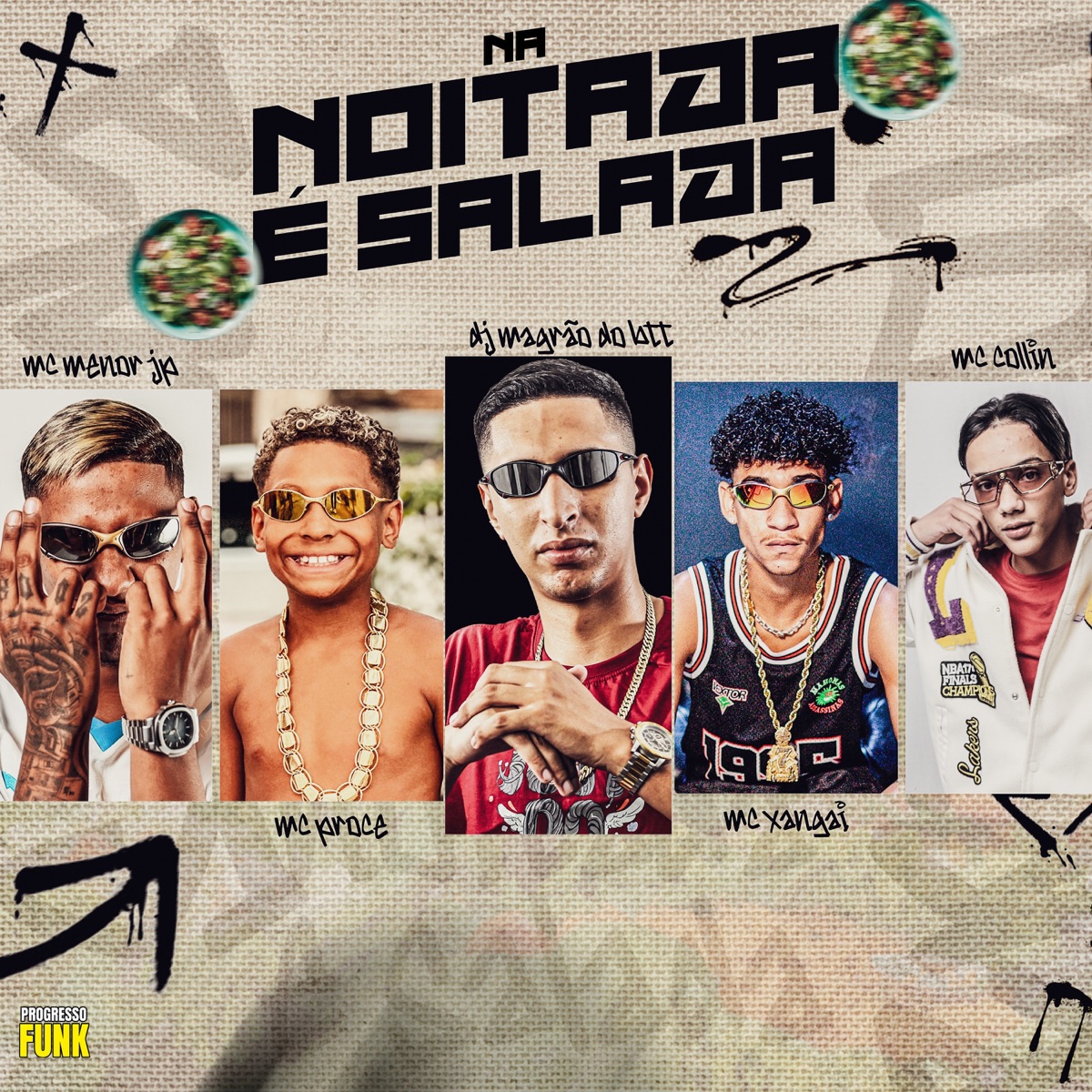 Na Noitada é Salada (feat. MC Menor JP) - Single by DJ Magrão do Btt, Mc Collin, MC Proce & MC Xangai album cover