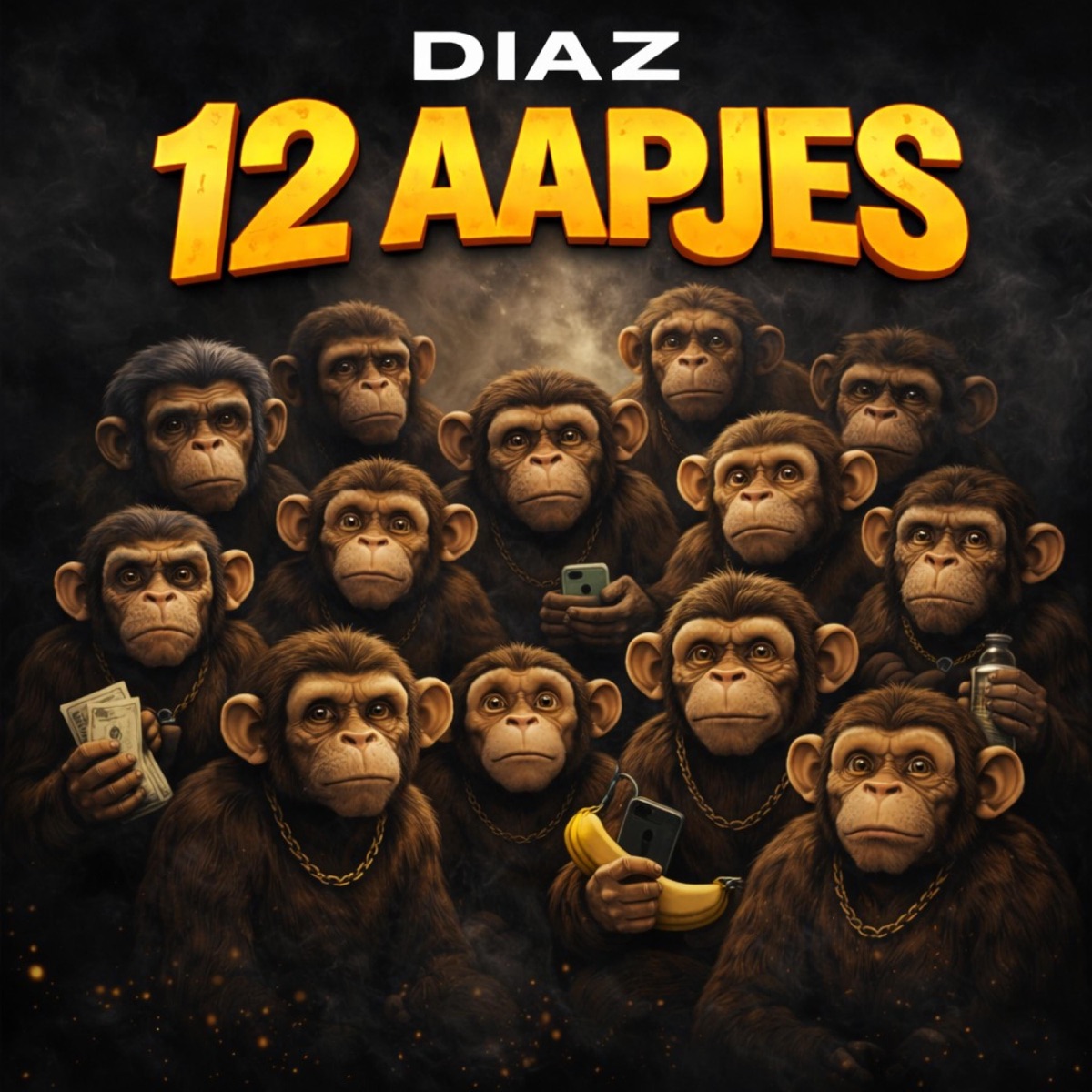 12 Aapjes (feat. DigittalP) - Single by DiaZ OG album cover