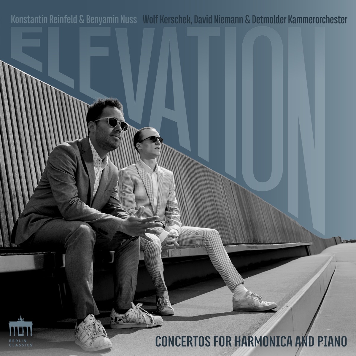 Elevation - Concertos for Harmonica and Piano by Benyamin Nuss, Konstantin Reinfeld & Detmolder Kammerorchester album cover