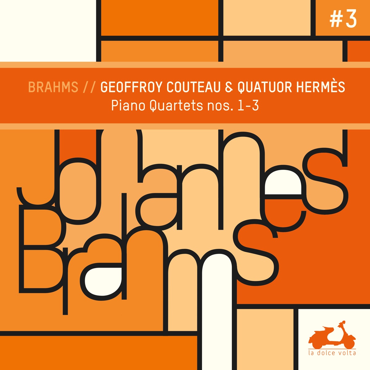Brahms: 3 Quartets for Piano and Strings by Geoffroy Couteau & Quatuor Hermès album cover